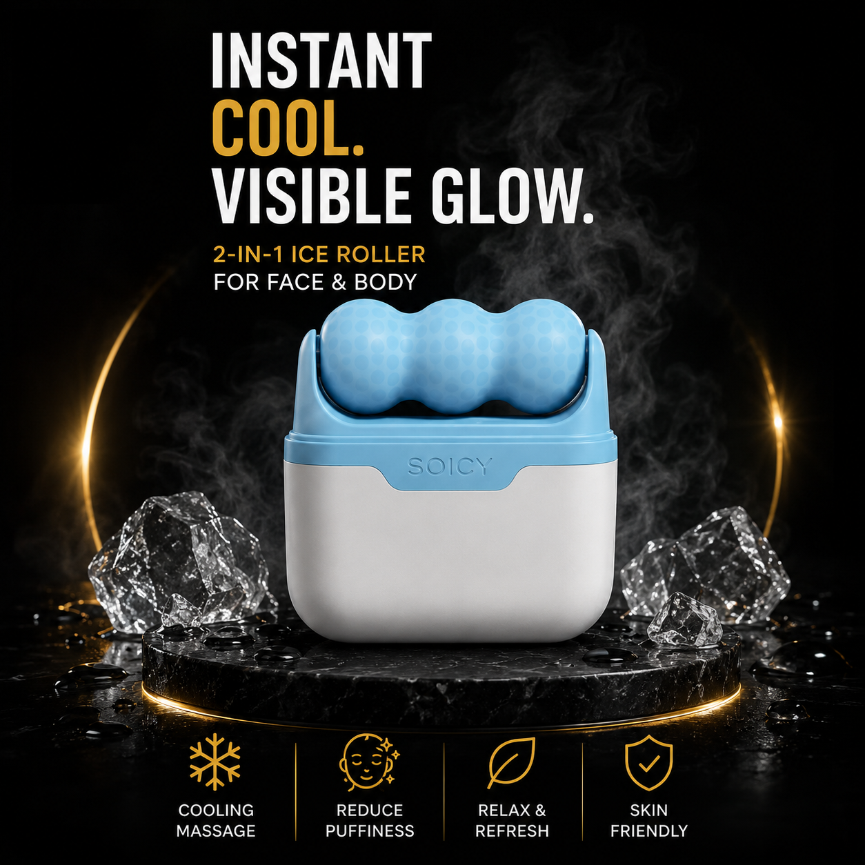 2-In-1 Facial Ice Roller & Cold Massager