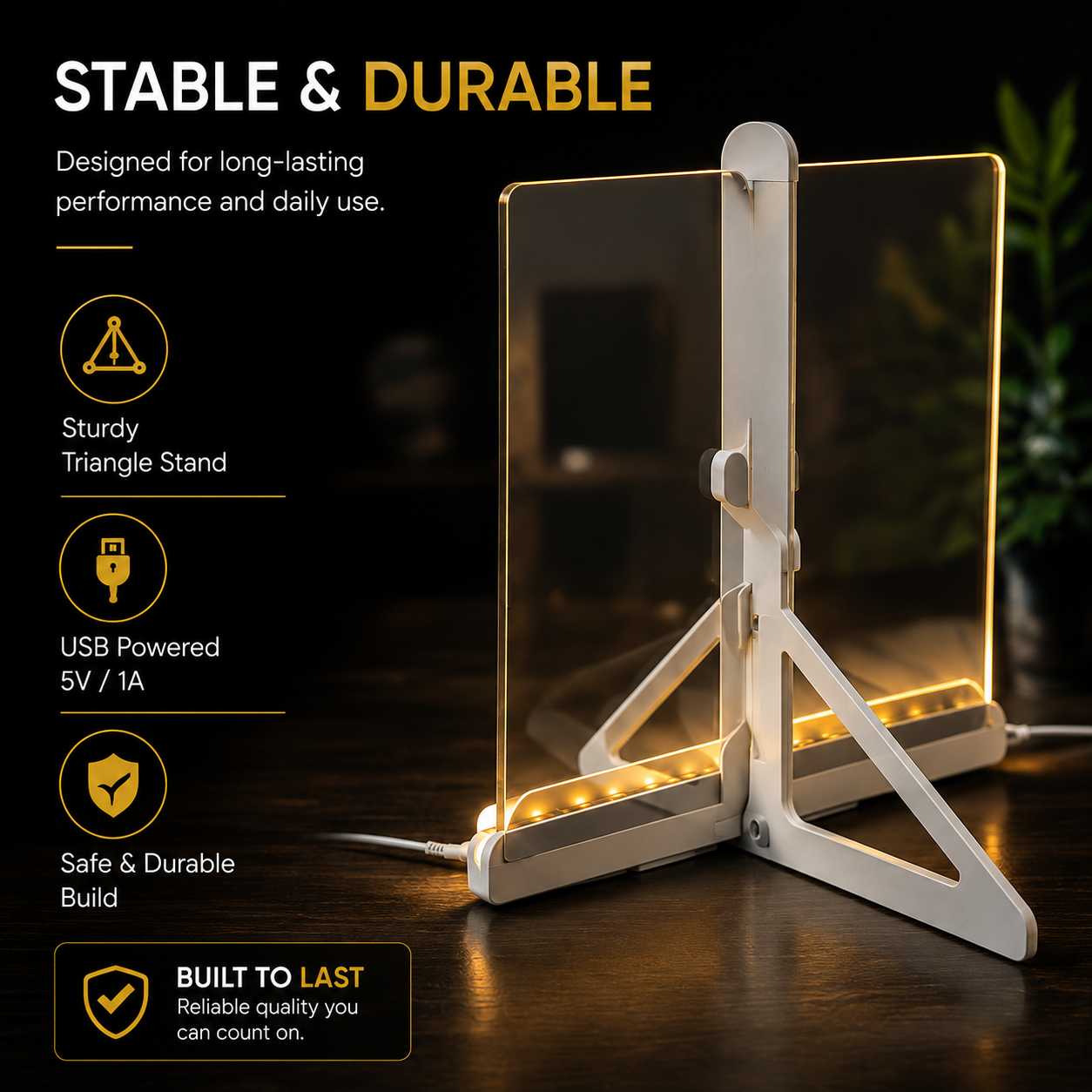 DIY Large Acrylic LED Glow Writing Board