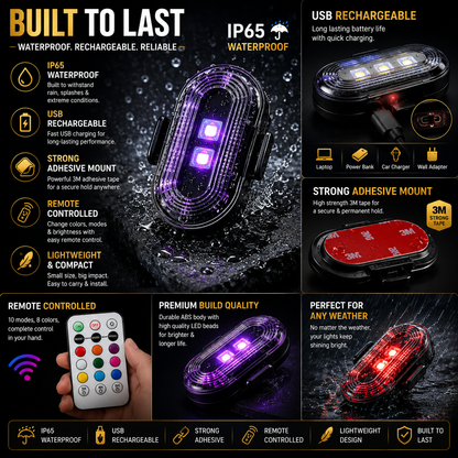 2 Pcs Rechargeable Remote Controlled LED Lights