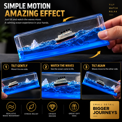 Cruise Ship Liquid Motion Ornament For Car, Home & Office