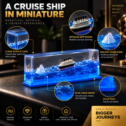 Cruise Ship Liquid Motion Ornament For Car, Home & Office